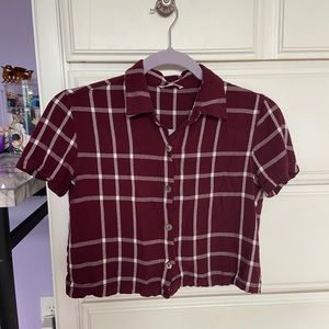 Pacsun Lottie Moss striped collared crop top